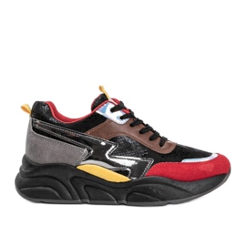 Sorte sneakers med Lindsay slangeskindsmønster