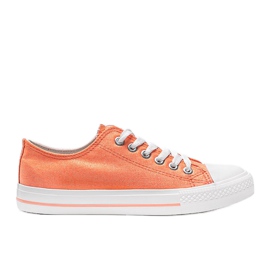 Orange skinnende Cora sneakers