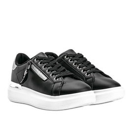 Sorte sneakers med en dekorativ Kiana lynlås