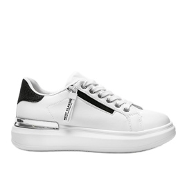 Hvide sneakers med en dekorativ Kiana lynlås