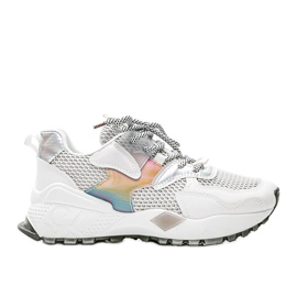 Hvide sneakers med en tyk sål med Elain mesh flerfarvet
