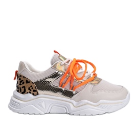 Beige sneakers med et dyremotiv af Jan