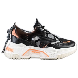 SHELOVET Farverige mode sneakers sort flerfarvet
