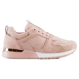 SHELOVET Pulver ruskind sneakers lyserød