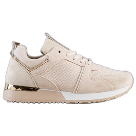 SHELOVET Beige ruskind sneakers