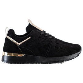 SHELOVET Sort ruskind sneakers