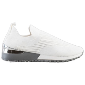 SHELOVET Tekstil Openwork Sneakers hvid