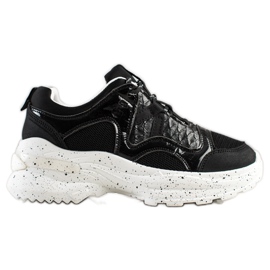 SHELOVET Sneakers med dekorativ plateau sort