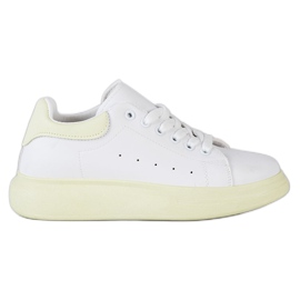 SHELOVET Sneakers på den grønne platform hvid