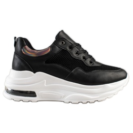 Weide Komfortable sneakers på platformen sort