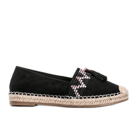 Sorte espadriller med Alyana kvaster
