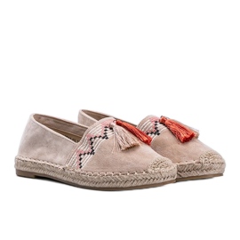 Beige espadriller med Alyana -frynser