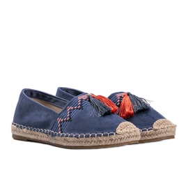 Alyana blå frynsede espadriller
