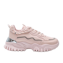 Lyserøde sneakers på en tyk Desiare sål