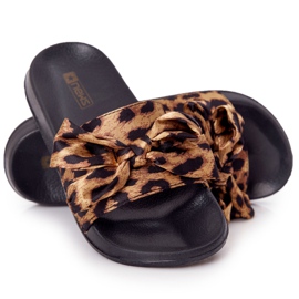 EVE Kvinders hjemmesko med en sløjfe Leopard Beat It brun sort