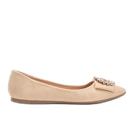 Røde ballerinaer med et Ciara -spænde beige
