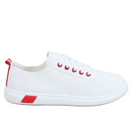 Dame sneakers hvid og rød LA42 Rød