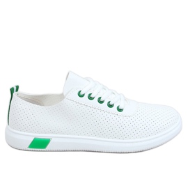 Hvide og grønne sneakers til kvinder LA42 Grøn