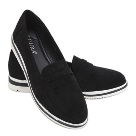 Sort 1151 Sorte højhælede loafers