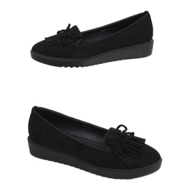 Sorte loafers med frynser 6429 Sort