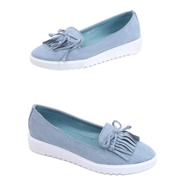 Blå loafers med frynser 6429 Blå