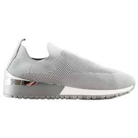 SHELOVET Tekstil Openwork Sneakers grå