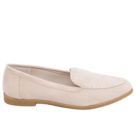 Beige mokasiner med nitter 4322 Beige