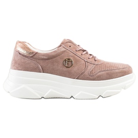 Filippo Læder sneakers på platformen brun lyserød