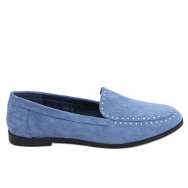 Blå loafers med studs 4322 Jeans