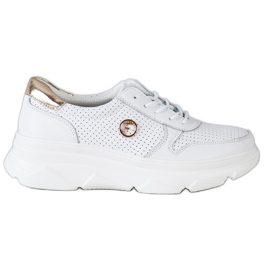 Filippo Læder sneakers på platformen hvid