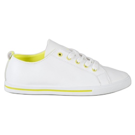 SHELOVET Komfortable lave sneakers hvid