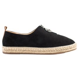 Cm Paris Sort Espadrilles med lynlås beige