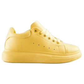 SHELOVET Gule sneakers på platformen