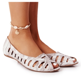 Maciejka Beige-Grå Læder Ballerinas 04506-04
