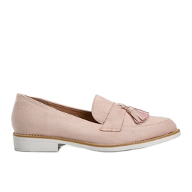 Beige ruskind sko med Denisse frynser