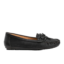 Sorte kvinders øko-læder loafers fra Kaitlin