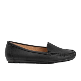 Sorte Dianna øko-læder loafers til kvinder