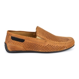 Polbut Mænds læder loafers 2105P kamel brun
