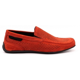 Polbut Mænds læder loafers 2105P rød