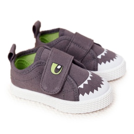Børnesneakers med velcro gråhaj