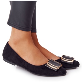 Suede Ballerinaer Med Spænde Sergio Leone BL623 ​​Sort
