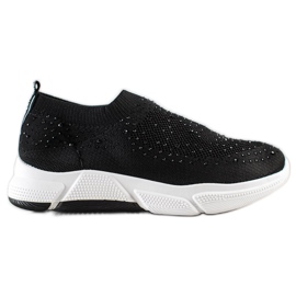 Bella Paris Slip-on sneakers med krystaller sort
