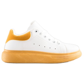SHELOVET Sneakers på den gule platform hvid
