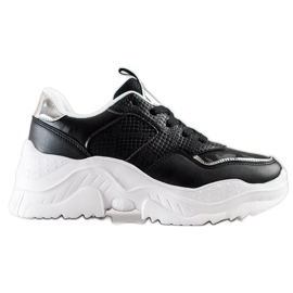 Weide Eco Leather Snake Print Sneakers sort