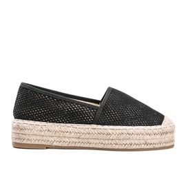 Sorte espadriller på en tyk Lia sål
