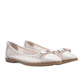 Kaley beige åbent ballerinaer