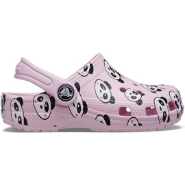 Crocs til børn Classic Panda Print Træsko lyserød 206999 6GD