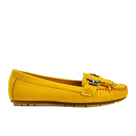 Gule øko-ruskind loafers fra Maia