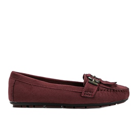 Maroon eco-ruskind loafers fra Maia rød