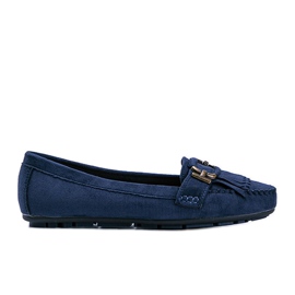 Marineblå øko-ruskind loafers fra Maia